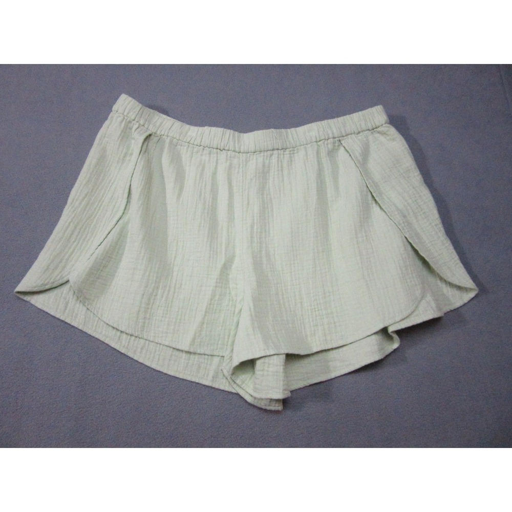 Madewell Shorts Womens 2XL Green Pull On Lounge Summer Cotton Double Gauze New